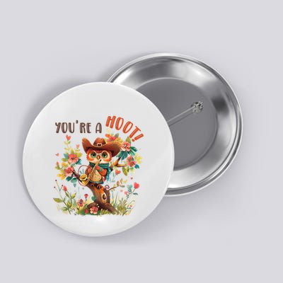 Owl Standing On A Ttree Branch Funny Owl Lover Button