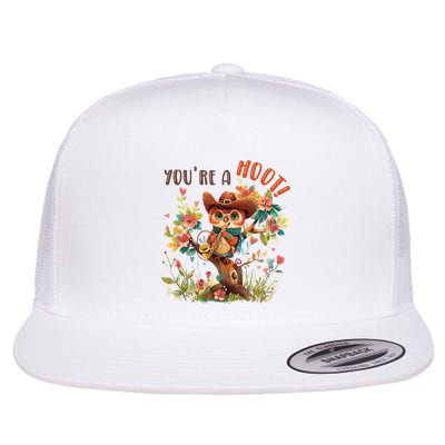 Owl Standing On A Ttree Branch Funny Owl Lover Flat Bill Trucker Hat