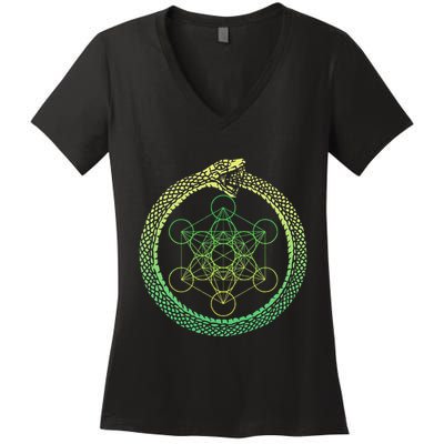 Ouroboros Snake Women's V-Neck T-Shirt