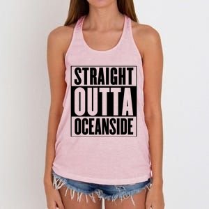 Oceanside Straight Outta Oceanside Gift Women's Knotted Racerback Tank