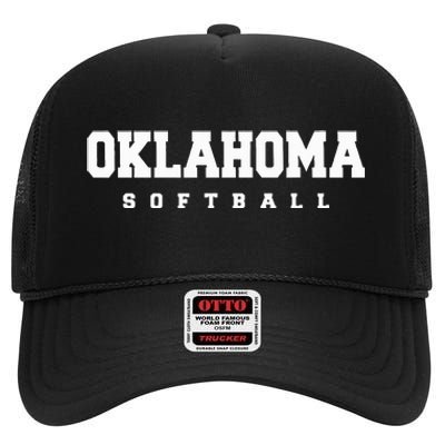 Oklahoma Softball High Crown Mesh Back Trucker Hat