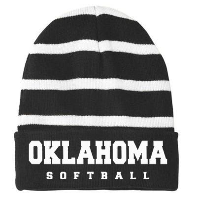 Oklahoma Softball Striped Beanie with Solid Band