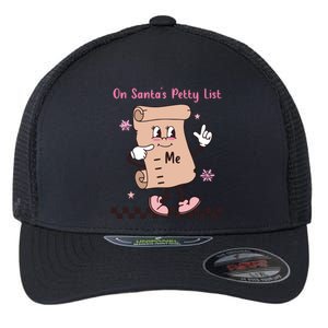 On Santas Petty List File Funny Pink Christmas Flexfit Unipanel Trucker Cap