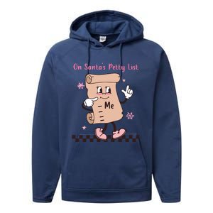 On Santas Petty List File Funny Pink Christmas Performance Fleece Hoodie