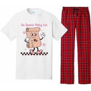 On Santas Petty List File Funny Pink Christmas Pajama Set