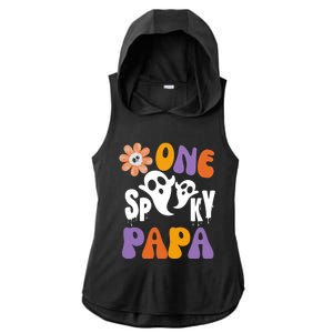 One Spooky Papa Of The Birthday Halloween 1St Daddy Gift Ladies PosiCharge Tri-Blend Wicking Draft Hoodie Tank