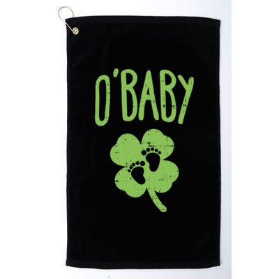 O St Patricks Day Pregancy Announcet Gift Mom Gift Platinum Collection Golf Towel