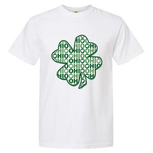 Ohio St Patrick's Day 4 Leaf Clover State Silhouette Garment-Dyed Heavyweight T-Shirt