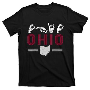 Ohio S.T.A.T.E Pride Sign Language Letters Sports Fan T-Shirt