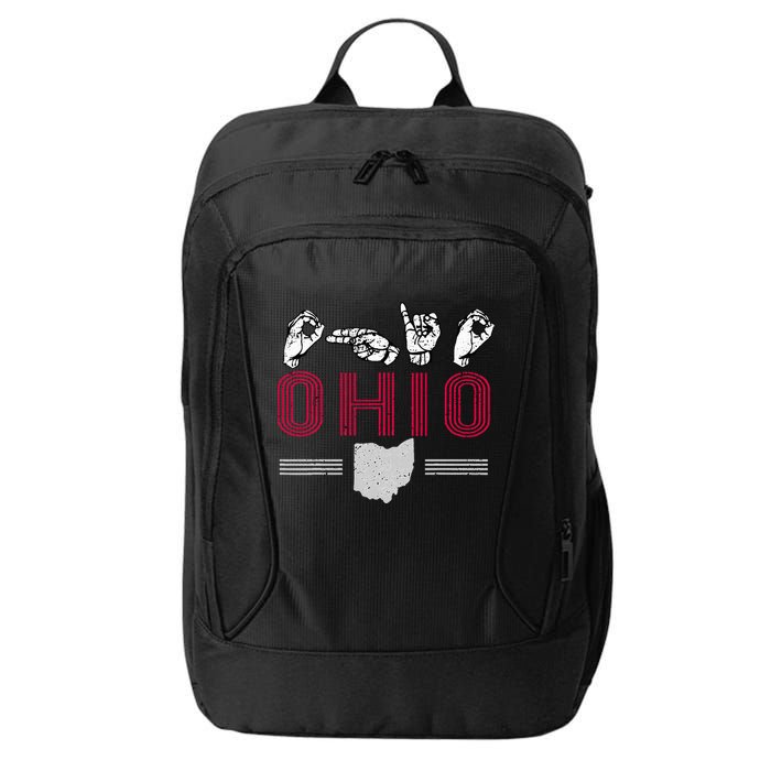 Ohio S.T.A.T.E Pride Sign Language Letters Sports Fan City Backpack