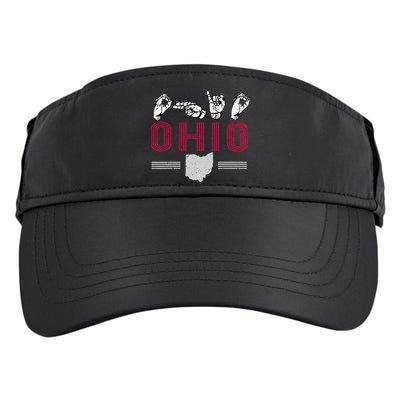 Ohio S.T.A.T.E Pride Sign Language Letters Sports Fan Adult Drive Performance Visor