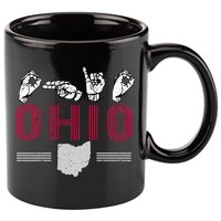 Ohio S.T.A.T.E Pride Sign Language Letters Sports Fan 11oz C Handle Ceramic Mug