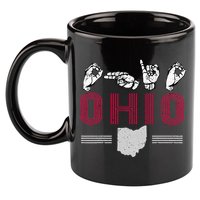 Ohio S.T.A.T.E Pride Sign Language Letters Sports Fan 11oz C Handle Ceramic Mug