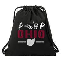 Ohio S.T.A.T.E Pride Sign Language Letters Sports Fan Drawstring Bag
