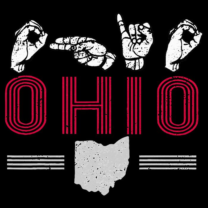 Ohio S.T.A.T.E Pride Sign Language Letters Sports Fan Drawstring Bag