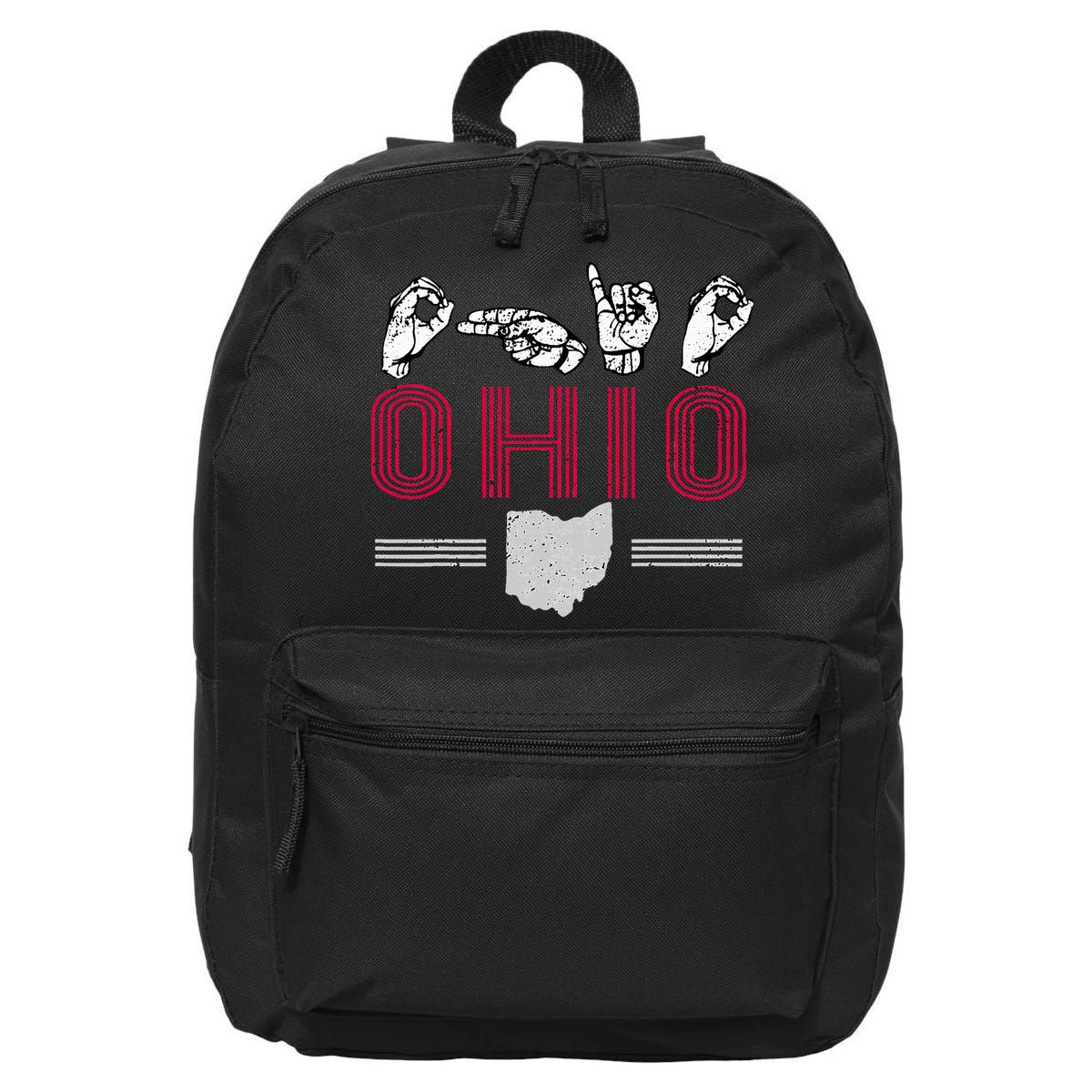 Ohio S.T.A.T.E Pride Sign Language Letters Sports Fan 16 in Basic Backpack