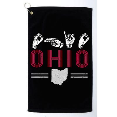 Ohio S.T.A.T.E Pride Sign Language Letters Sports Fan Golf Towel