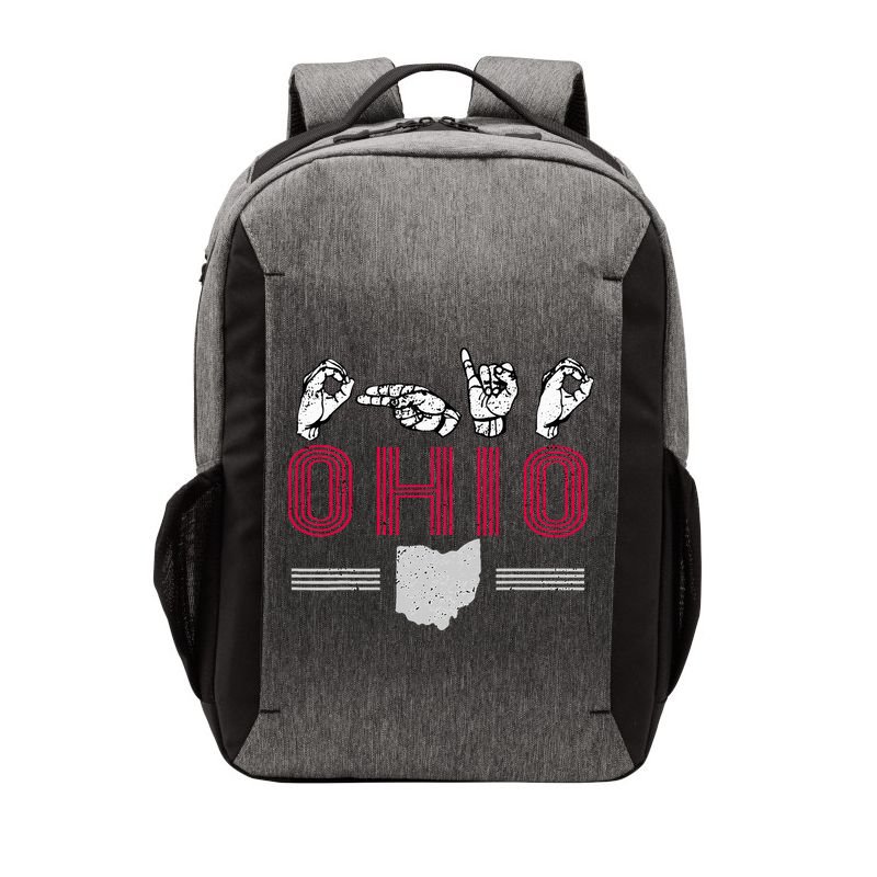 Ohio S.T.A.T.E Pride Sign Language Letters Sports Fan Vector Backpack