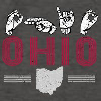 Ohio S.T.A.T.E Pride Sign Language Letters Sports Fan Vector Backpack