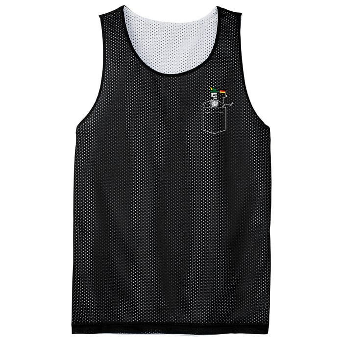 Oktoberfest Skeleton Pocket German Bavarian Mesh Reversible Basketball Jersey Tank