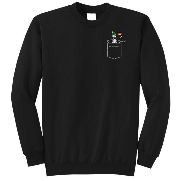 Oktoberfest Skeleton Pocket German Bavarian Tall Sweatshirt