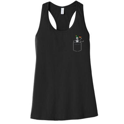 Oktoberfest Skeleton Pocket German Bavarian Women's Racerback Tank