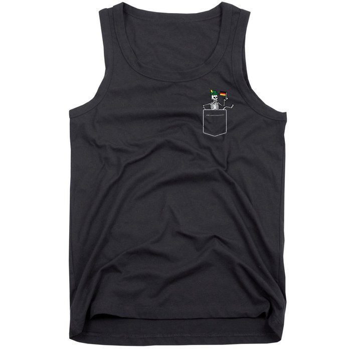 Oktoberfest Skeleton Pocket German Bavarian Tank Top