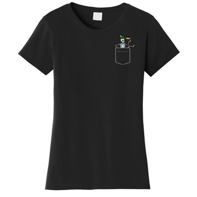 Oktoberfest Skeleton Pocket German Bavarian Women's T-Shirt