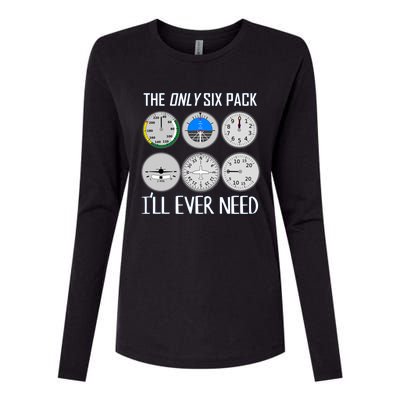 Only Six Pack Ill Need Funny Pilot Quote Gift Womens Cotton Relaxed Long Sleeve T-Shirt