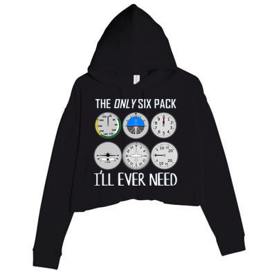 Only Six Pack Ill Need Funny Pilot Quote Gift Crop Fleece Hoodie