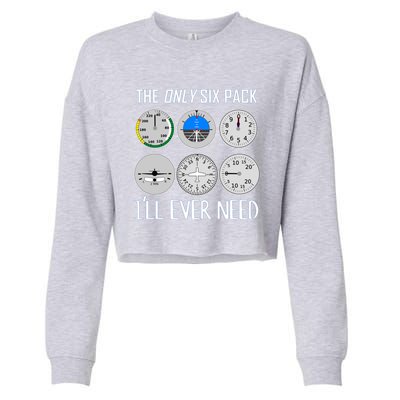 Only Six Pack Ill Need Funny Pilot Quote Gift Cropped Pullover Crew