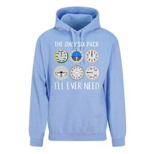 Only Six Pack Ill Need Funny Pilot Quote Gift Unisex Surf Hoodie