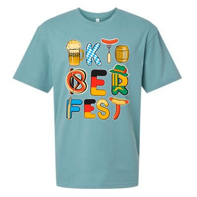 Oktoberfest Sausage Pretzel Beer Vintage Retro Sueded Cloud Jersey T-Shirt