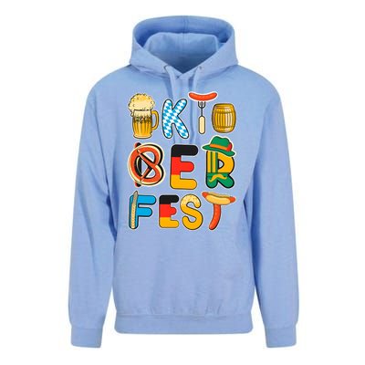 Oktoberfest Sausage Pretzel Beer Vintage Retro Unisex Surf Hoodie