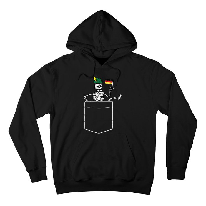 Oktoberfest Skeleton Pocket German Bavarian Hoodie