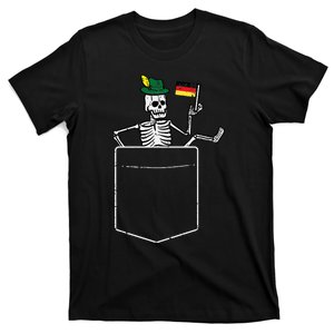 Oktoberfest Skeleton Pocket German Bavarian T-Shirt