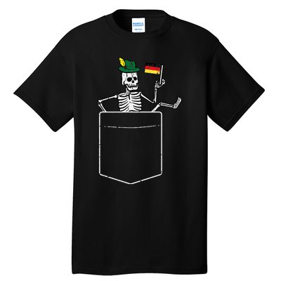 Oktoberfest Skeleton Pocket German Bavarian Tall T-Shirt