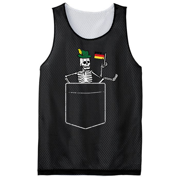 Oktoberfest Skeleton Pocket German Bavarian Mesh Reversible Basketball Jersey Tank