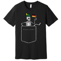 Oktoberfest Skeleton Pocket German Bavarian Premium T-Shirt