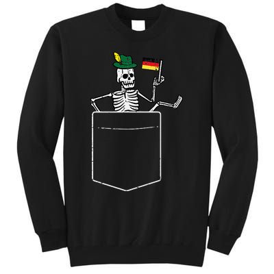 Oktoberfest Skeleton Pocket German Bavarian Tall Sweatshirt