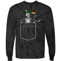 Oktoberfest Skeleton Pocket German Bavarian Tie-Dye Long Sleeve Shirt