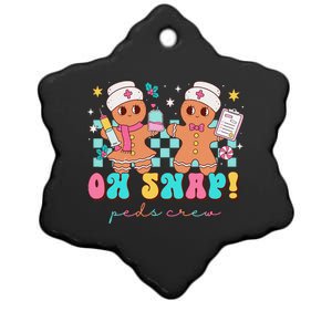 Oh Snap Peds Crew Gingerbread Pediatric Nurse Christmas Ceramic Star Ornament