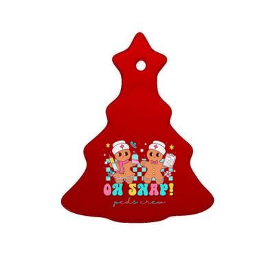 Oh Snap Peds Crew Gingerbread Pediatric Nurse Christmas Ceramic Tree Ornament