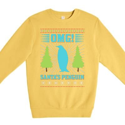 Omg Santa's Penguin Premium Crewneck Sweatshirt