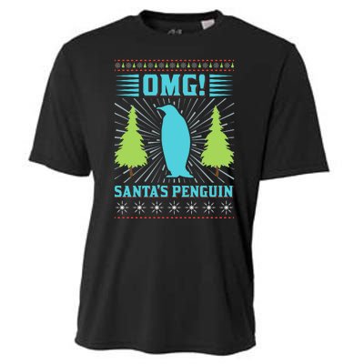 Omg Santa's Penguin Cooling Performance Crew T-Shirt