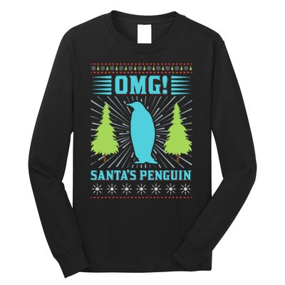 Omg Santa's Penguin Long Sleeve Shirt