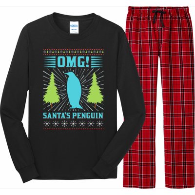 Omg Santa's Penguin Long Sleeve Pajama Set