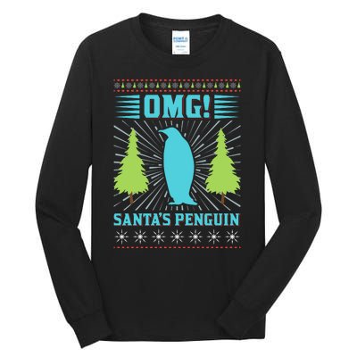 Omg Santa's Penguin Tall Long Sleeve T-Shirt