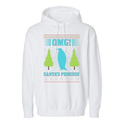 Omg Santa's Penguin Garment-Dyed Fleece Hoodie