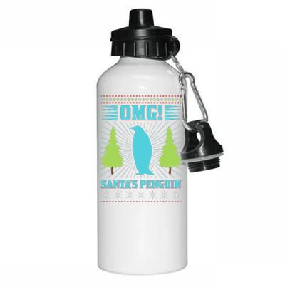 Omg Santa's Penguin Aluminum Water Bottle